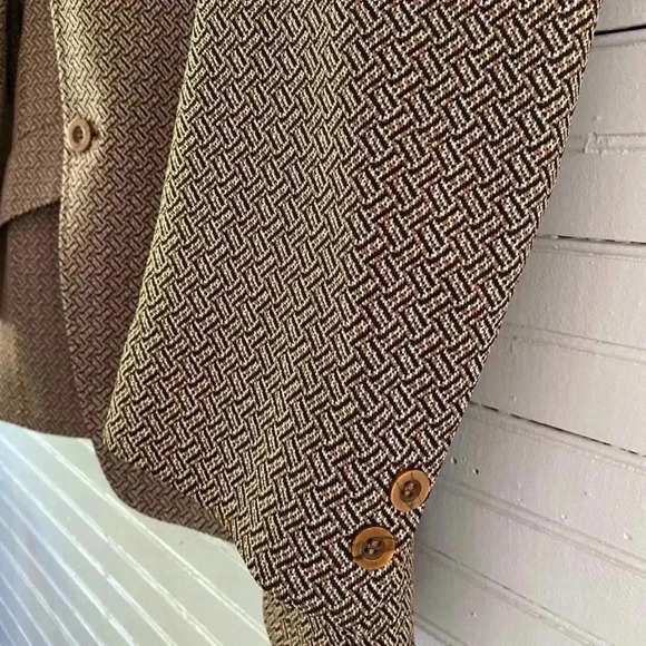 Vintage Curlee Blazer Fitted Jacket Men’s Suit Coat Houndstooth Tweed Academia - Picture 5 of 16